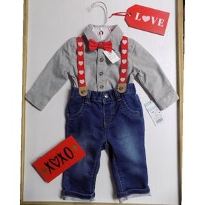 New with tags baby boy Valentines outfit